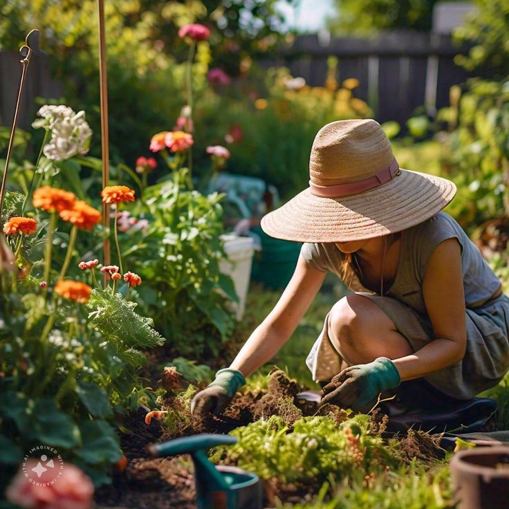 Persona trabajando con plantas